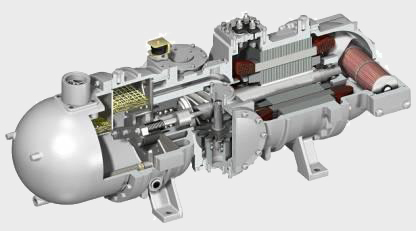 螺杆式制冷压缩机图片_氨压缩式制冷机房_压缩式制冷